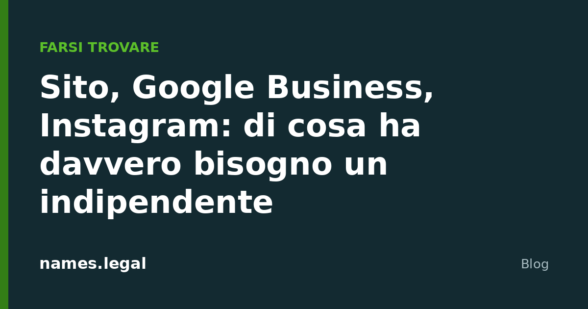 Sito, Google Business, Instagram: di cosa ha davvero bisogno un indipendente